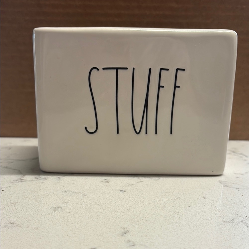 White Ceramic Dual Compartment Organizer